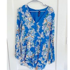 Design Lab Lord&Taylor blue romper. Size medium. Worn once.